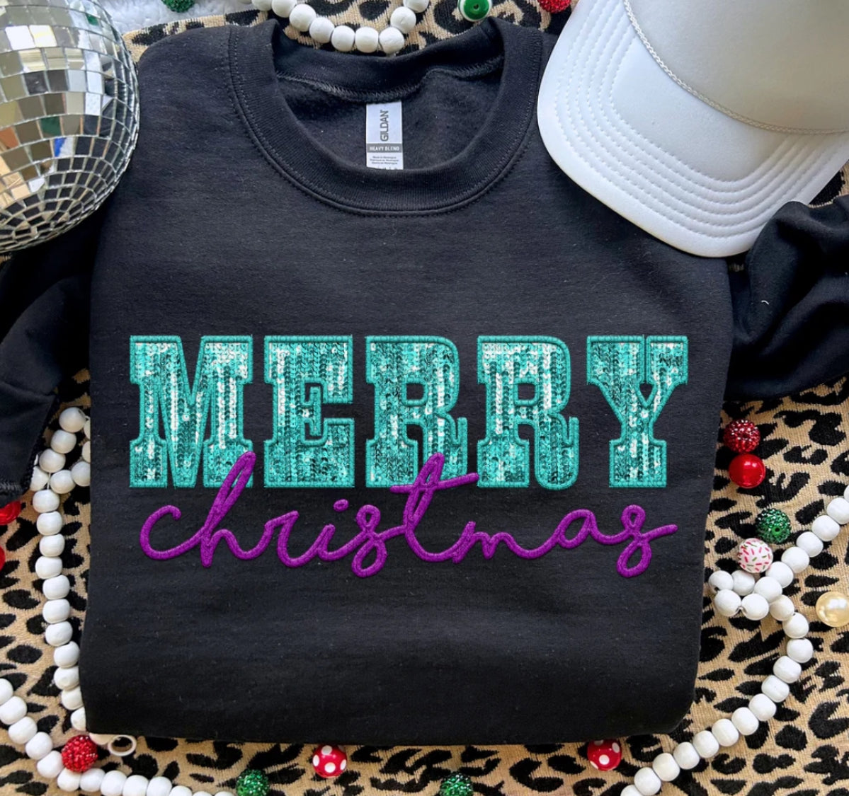 Merry Christmas Aqua & Purple Design - Debbie's Creative Couture